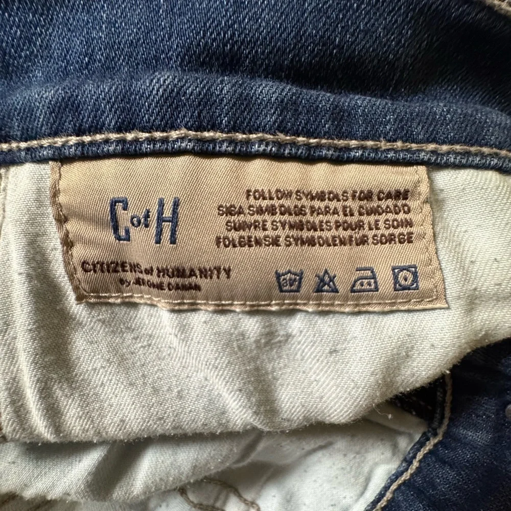 Citizens of Humanity Crop Wide Leg Jeans Size 29 Raw Hem High Waist USA Made